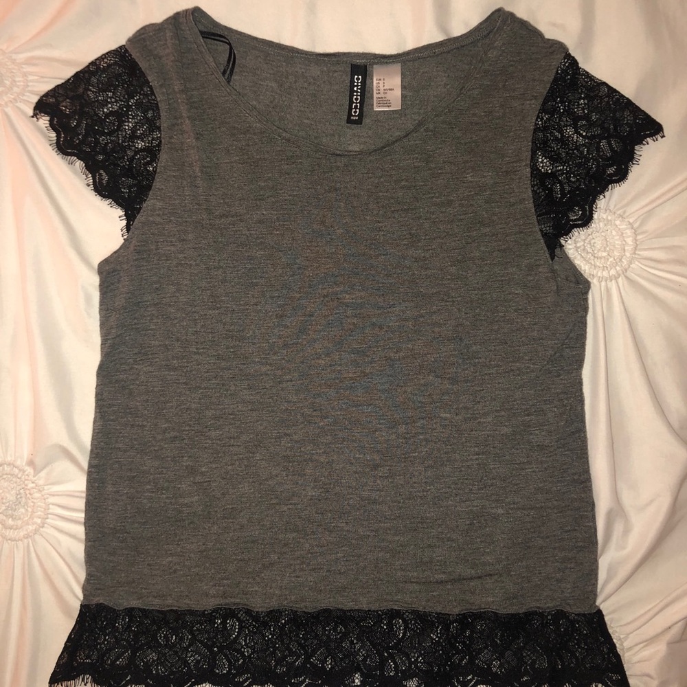 Grey top with lace